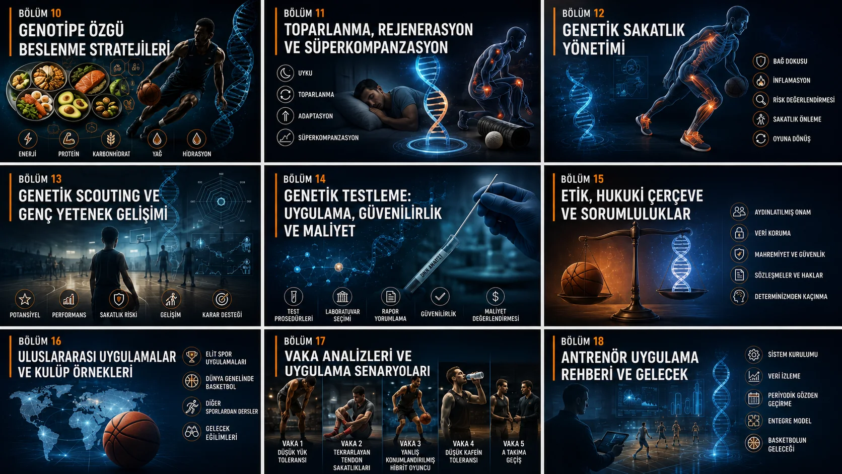 Kitabın 10 ile 18 arasındaki bölüm başlıklarının görsel önizlemesi
